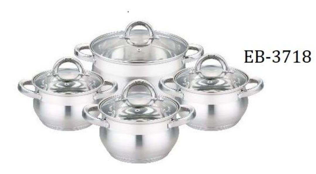 Edenberg  8-Piece Stainless Steel Pot Set