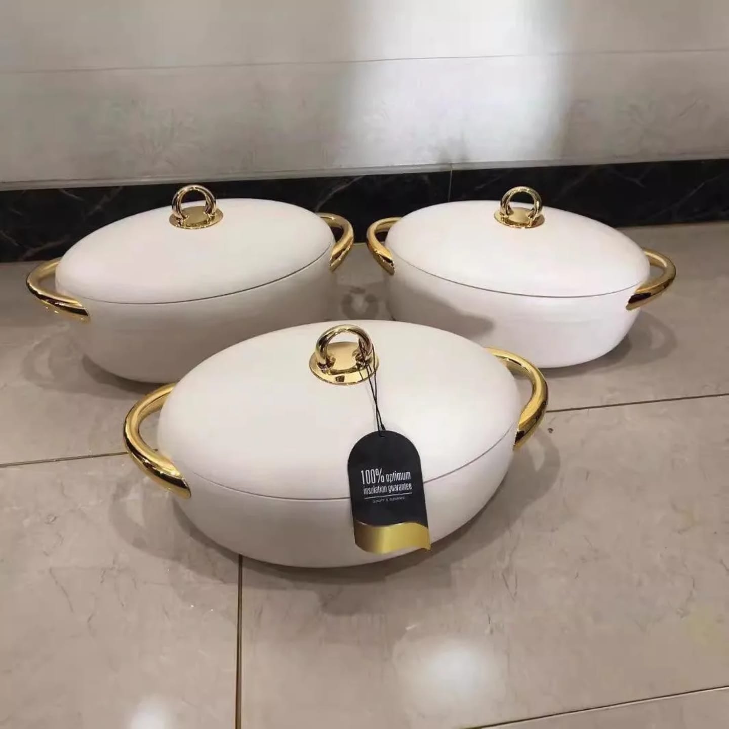 3-Piece Gold Insulated Hot Pots