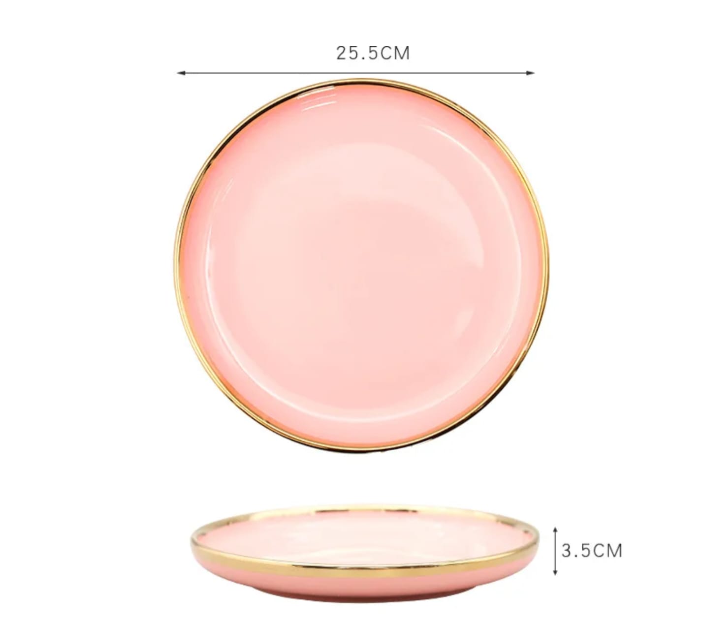 Classy & Elegant 10" Dinner Plate with Gold Trim (6-Piece Pack)